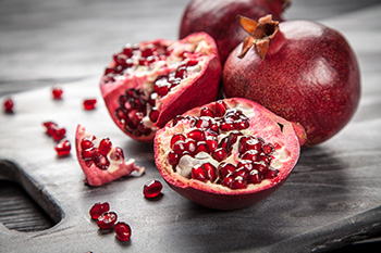 Pomegranate is typically in season September through February in the Northern hemisphere and March to May in the Southern hemisphere.